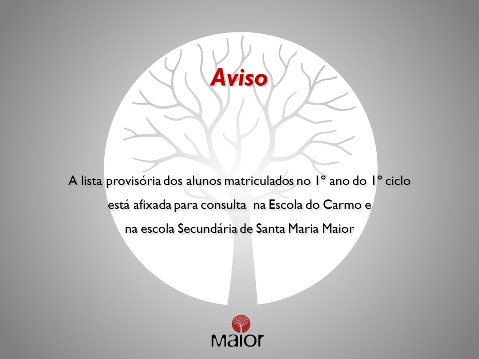 Aviso 1º ano